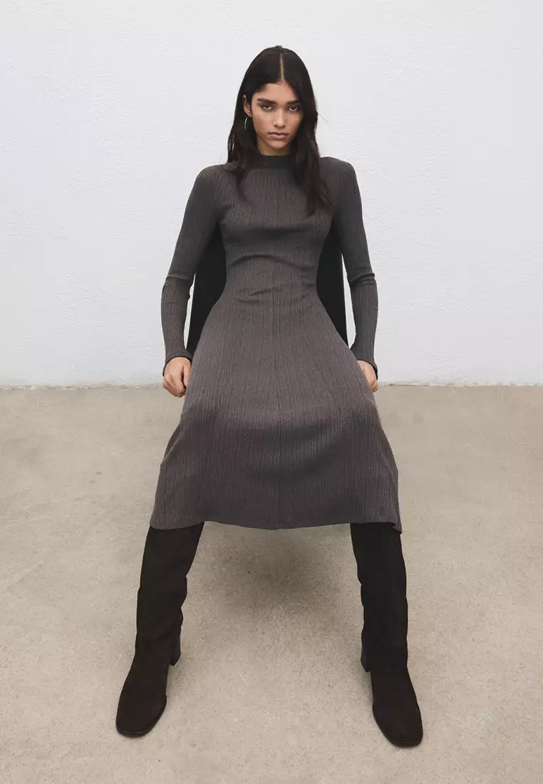 Knitted Dress With Bell Sleeves