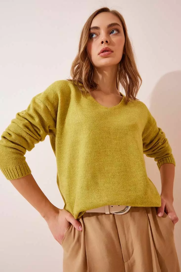 V-Neck Knitwear Sweater