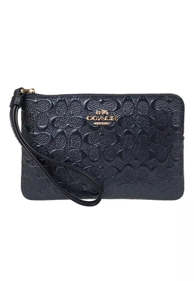 Buy COACH Coach Signature Debossed Zip Leather Wallet (F58034 