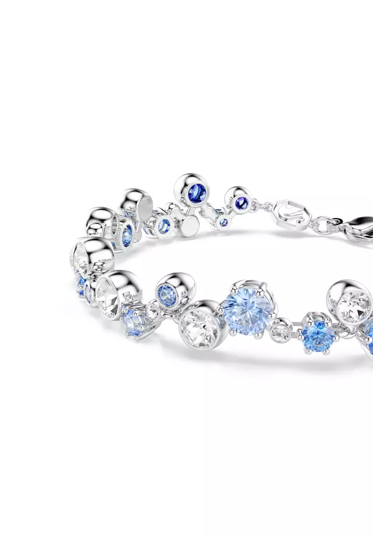 Constella bracelet, Mixed cuts, Blue, Rhodium plated