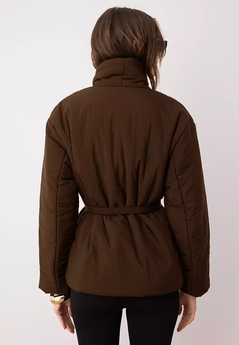 Tie Detail Wrapped Coat