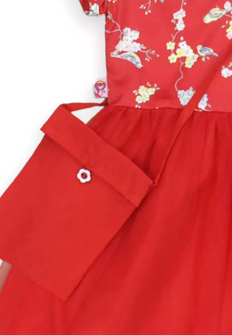Dress cheongsam anak tulle Red/ Rodeo Junior Girl Little Star