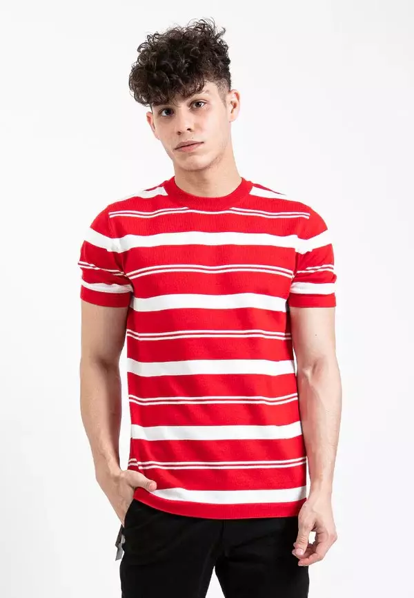 Forest Fancy Knitted Round Neck T Shirts Men Sweater Men Knitwear - 621349-51Red