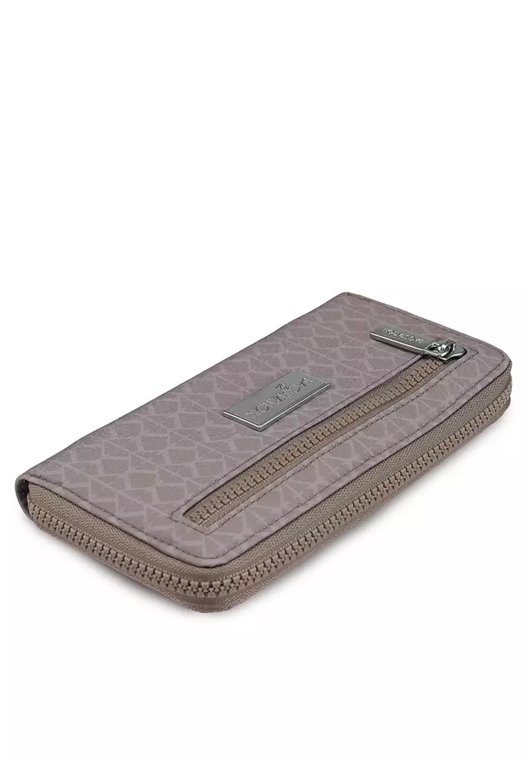 Printed Nylon Zip-Up Wallet