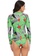 Its Me green and multi (2PCS) Surf Print Long Sleeve Split Swimsuit F4E7AUS2DA1EFEGS_3