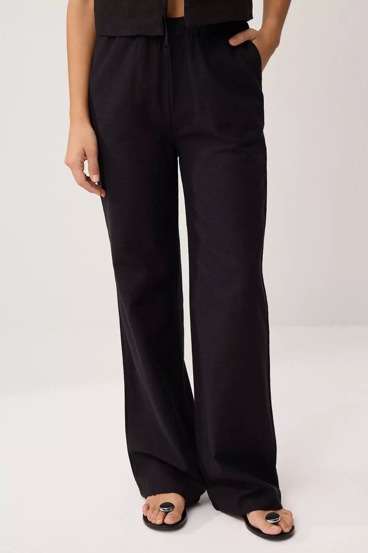 Black Woven Bottom - Top Set Twoss25Au34