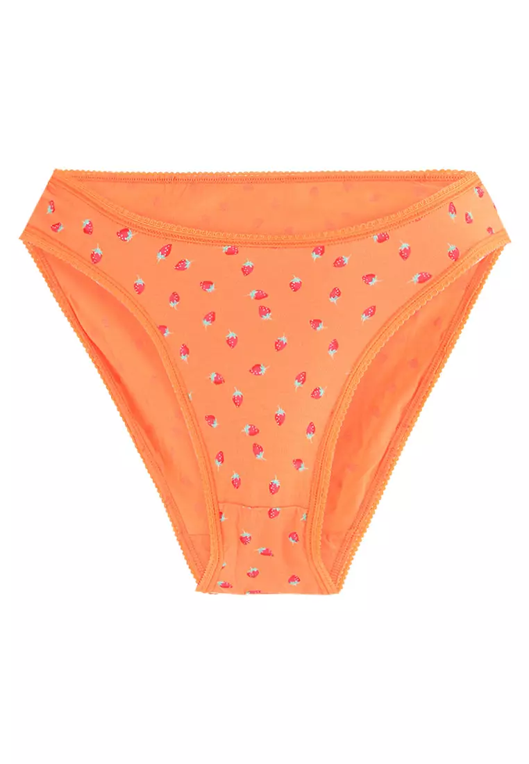 5pk Cotton Lycra High Leg Knickers