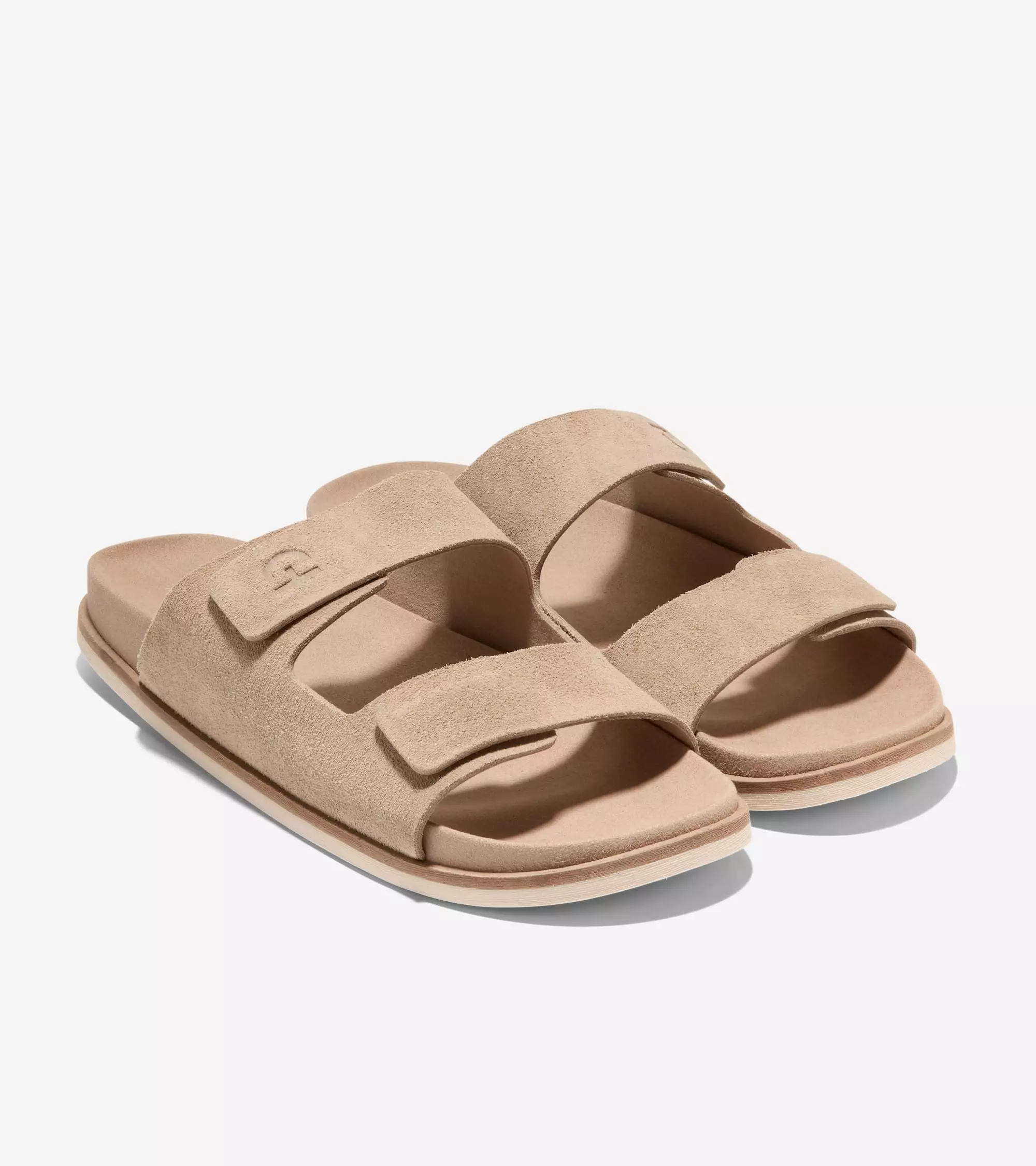 Cole Haan Men Modern Classics Double-Strap Molded Foot - Sepatu Pria (Beige)