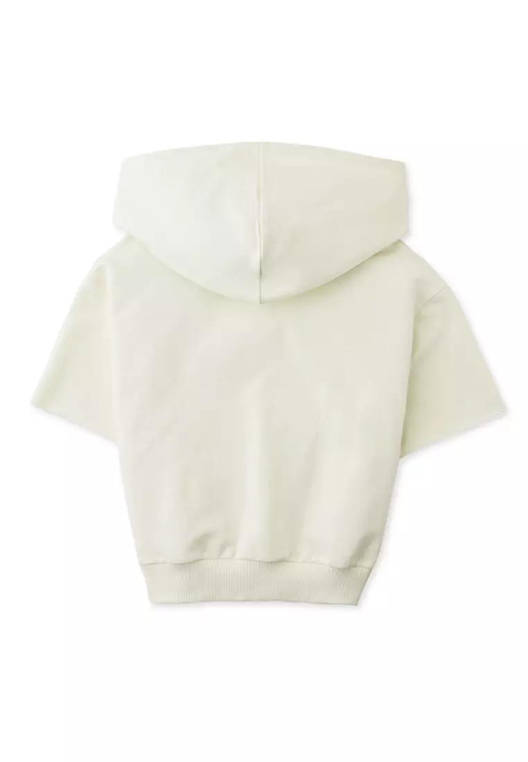 Girls Zoe Hooded Terry Top Wtih Veggies Badge