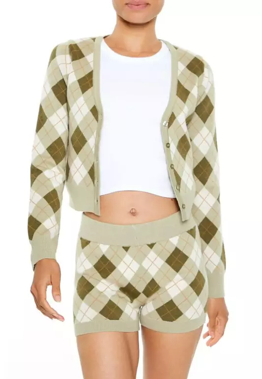 Argyle Cardigan Sweater