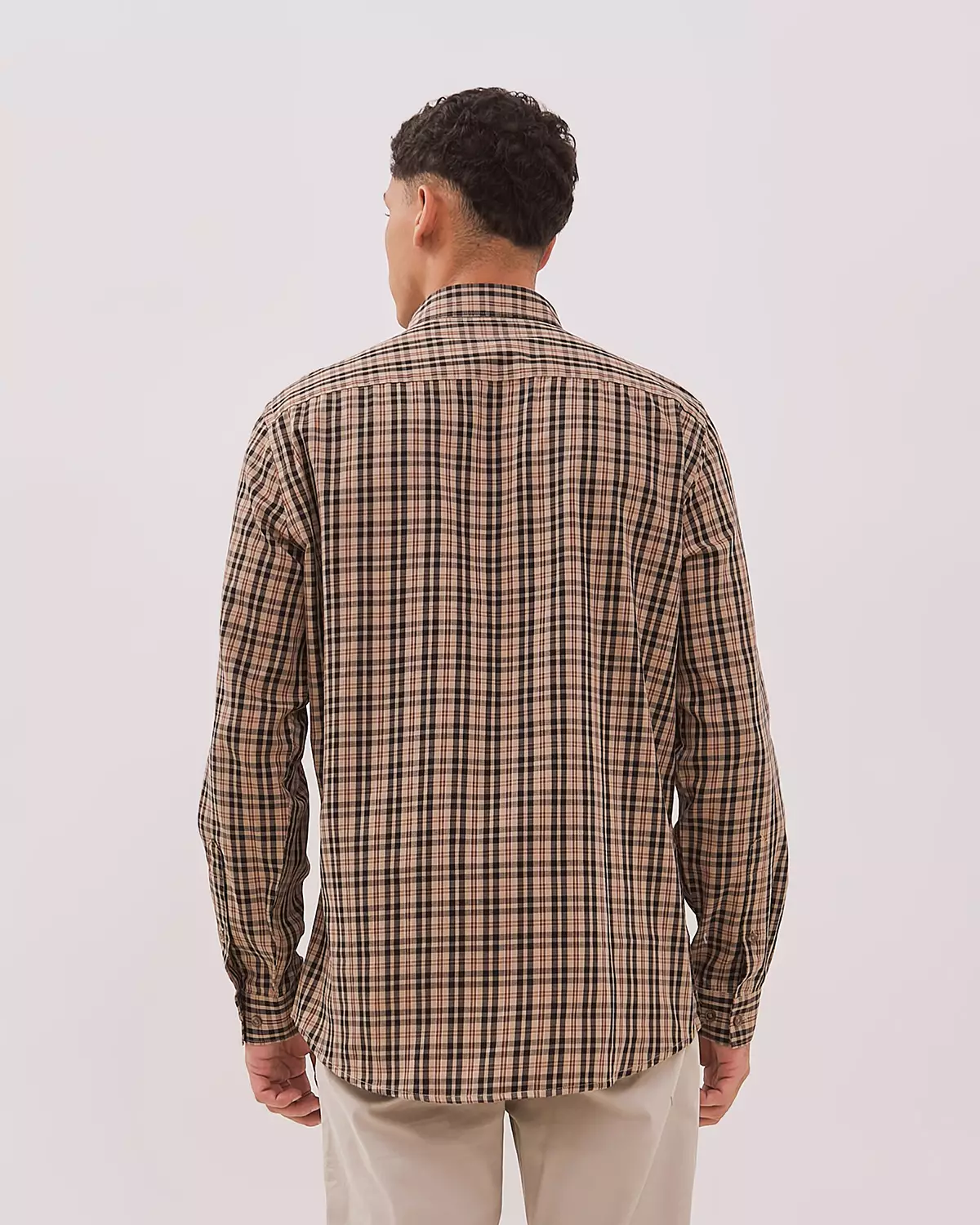 MEN'S BROWN LONG SLEEVE SHIRT