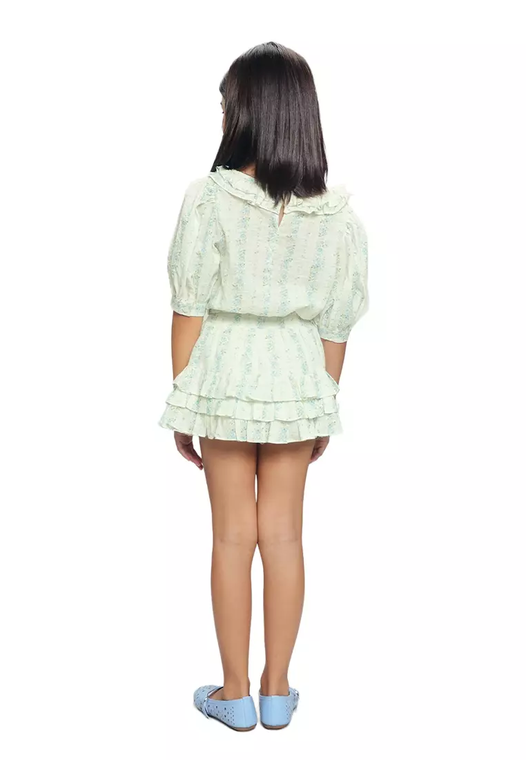 Grachele Printed Tiered Skirt with Elastic Waist