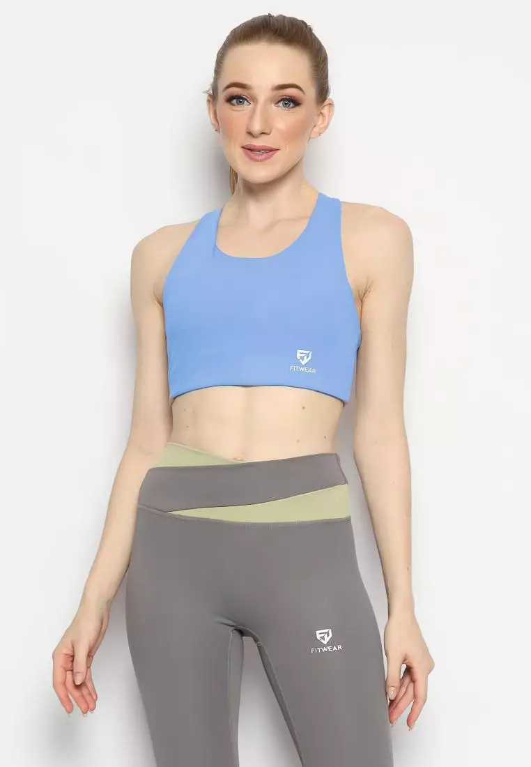 Fitwear - Sportbra Olahraga Wanita ANASTASIA [CROSS PLAIN] - BLUE AQUA