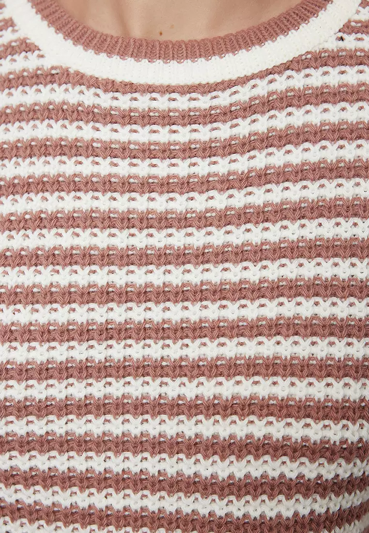 Crop Striped Knitwear Sweater