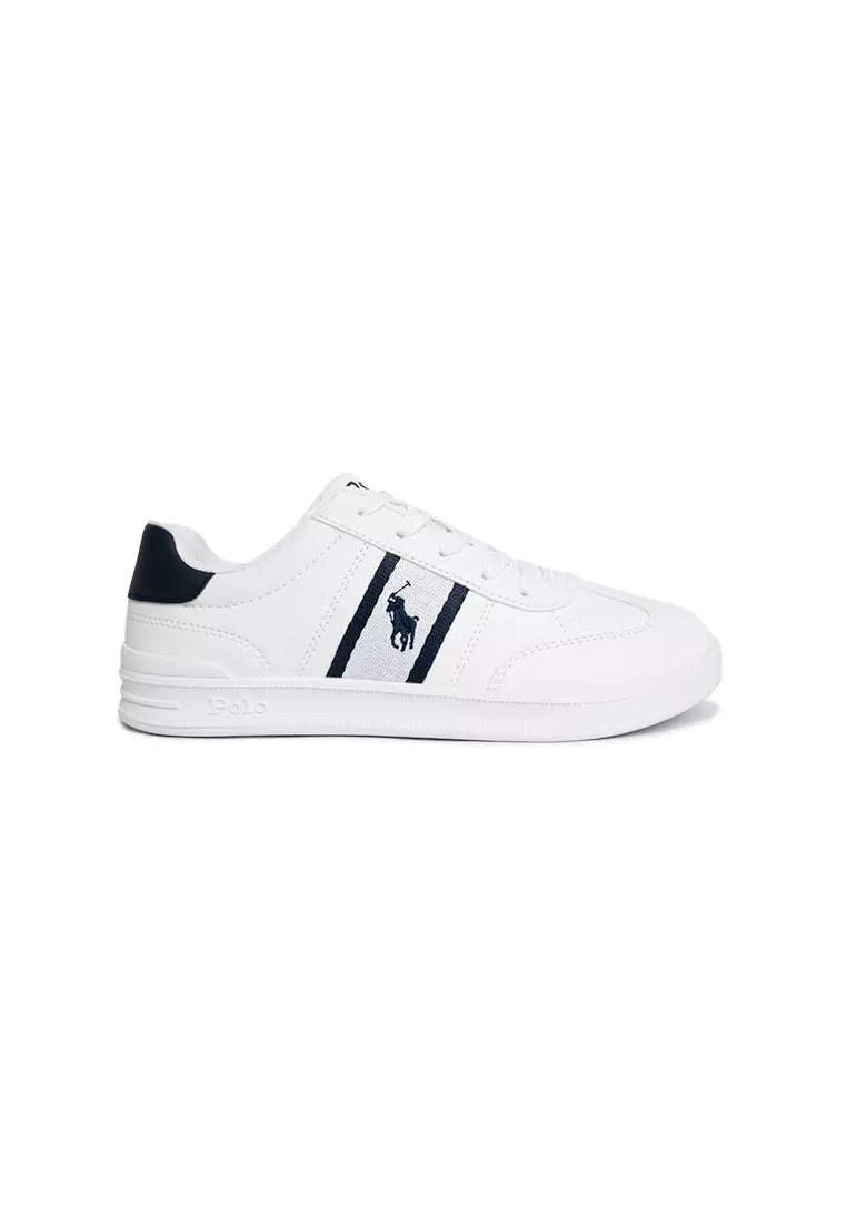 Discount on Polo Ralph Lauren  shoes - SKU: Heritage Court III T-Toe Sneaker - White/Navy (2475101)