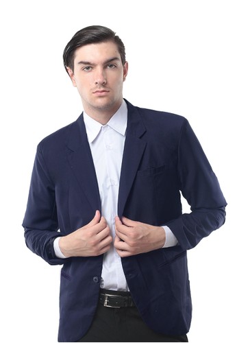 Jual Crows Denim Crows Denim Blazer Pria Style Slender Dark Blue