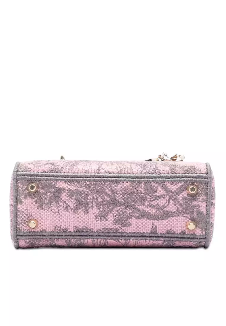 Pre-Loved Dior Mini Embroidered Canvas Toile De Jouy Lady D Lite
