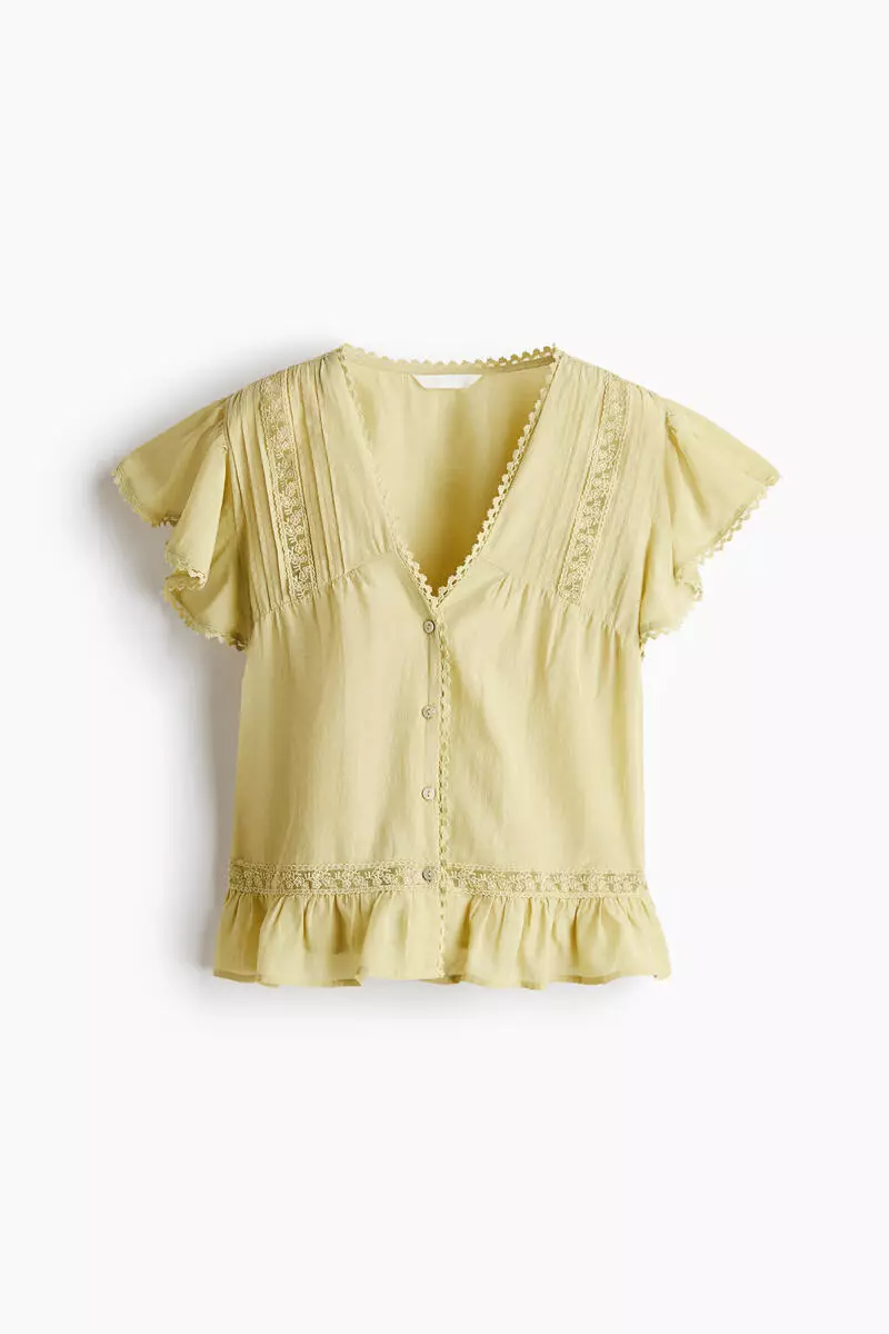 Lace-inset blouse