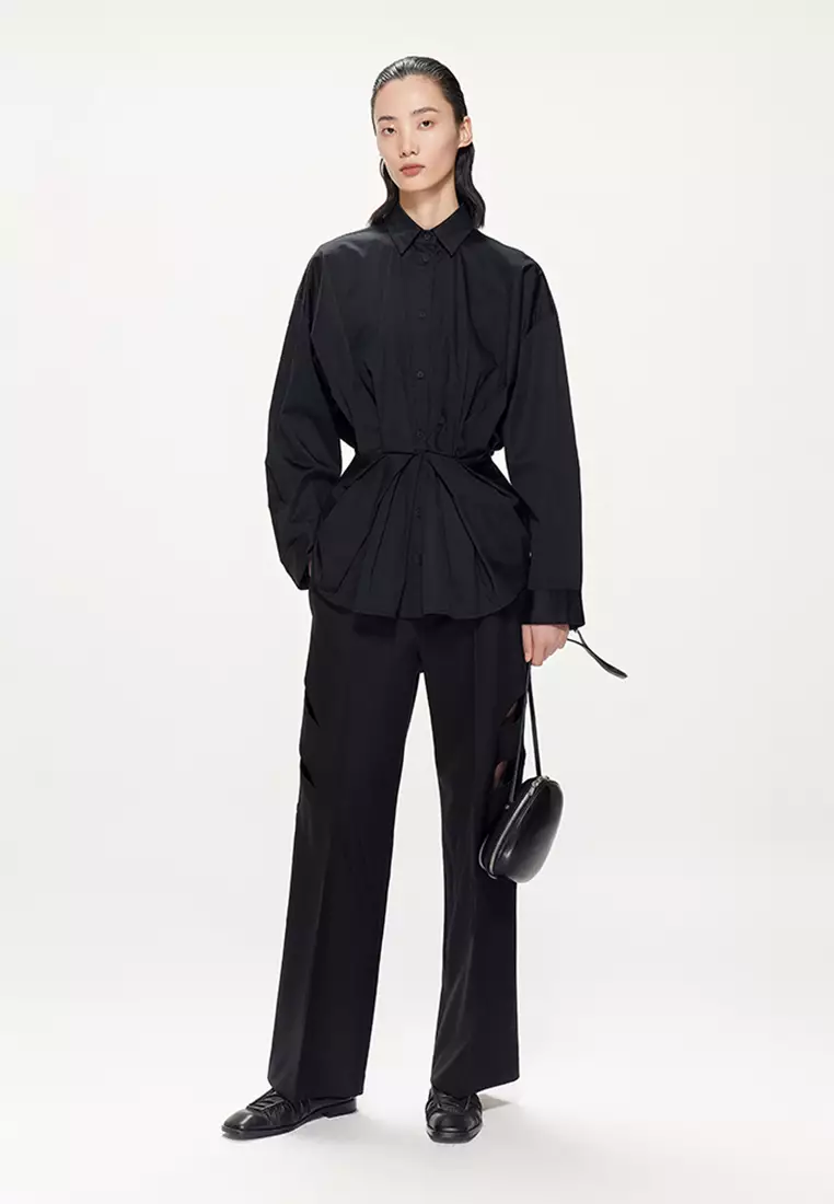 JNBY Women's Waist-Cinched Long Sleeve Shirt