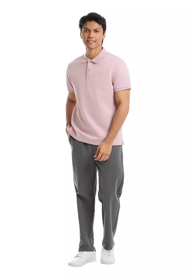 Forest Mens Stretchable Cotton Slim Fit Polo Tee - 23961-72LightPurple