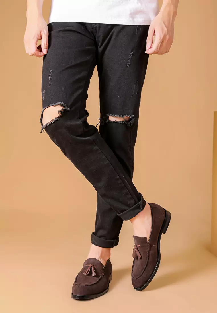 Suede Leather Tassel loafers MK5060-1