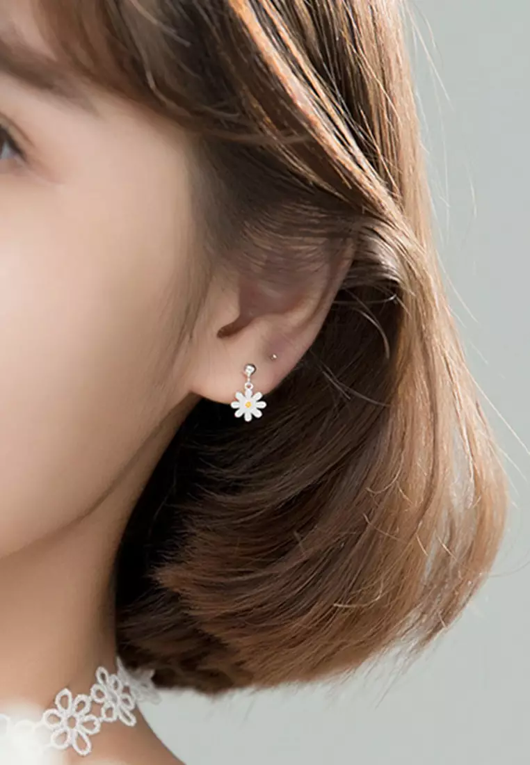 925 Silver Daisy Earrings JW AR-G6787