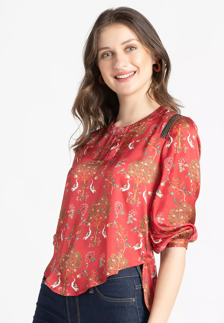 Red deals casual blouse