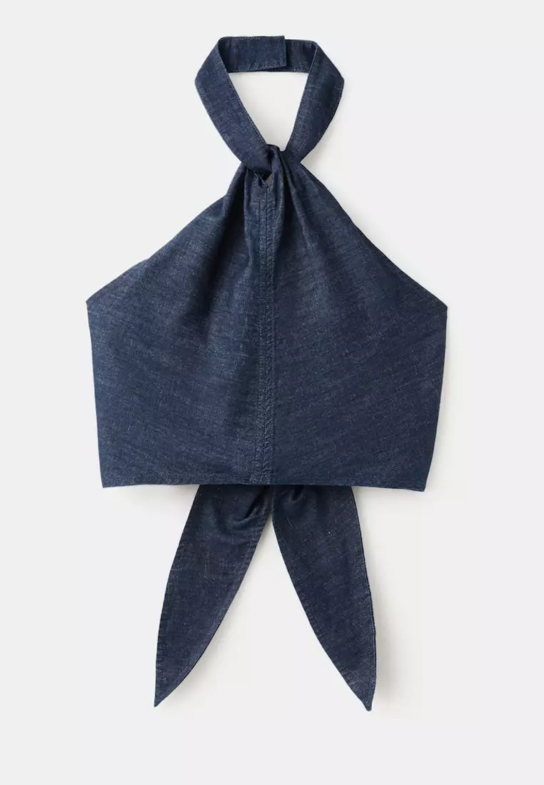 Halter Neck Denim Top
