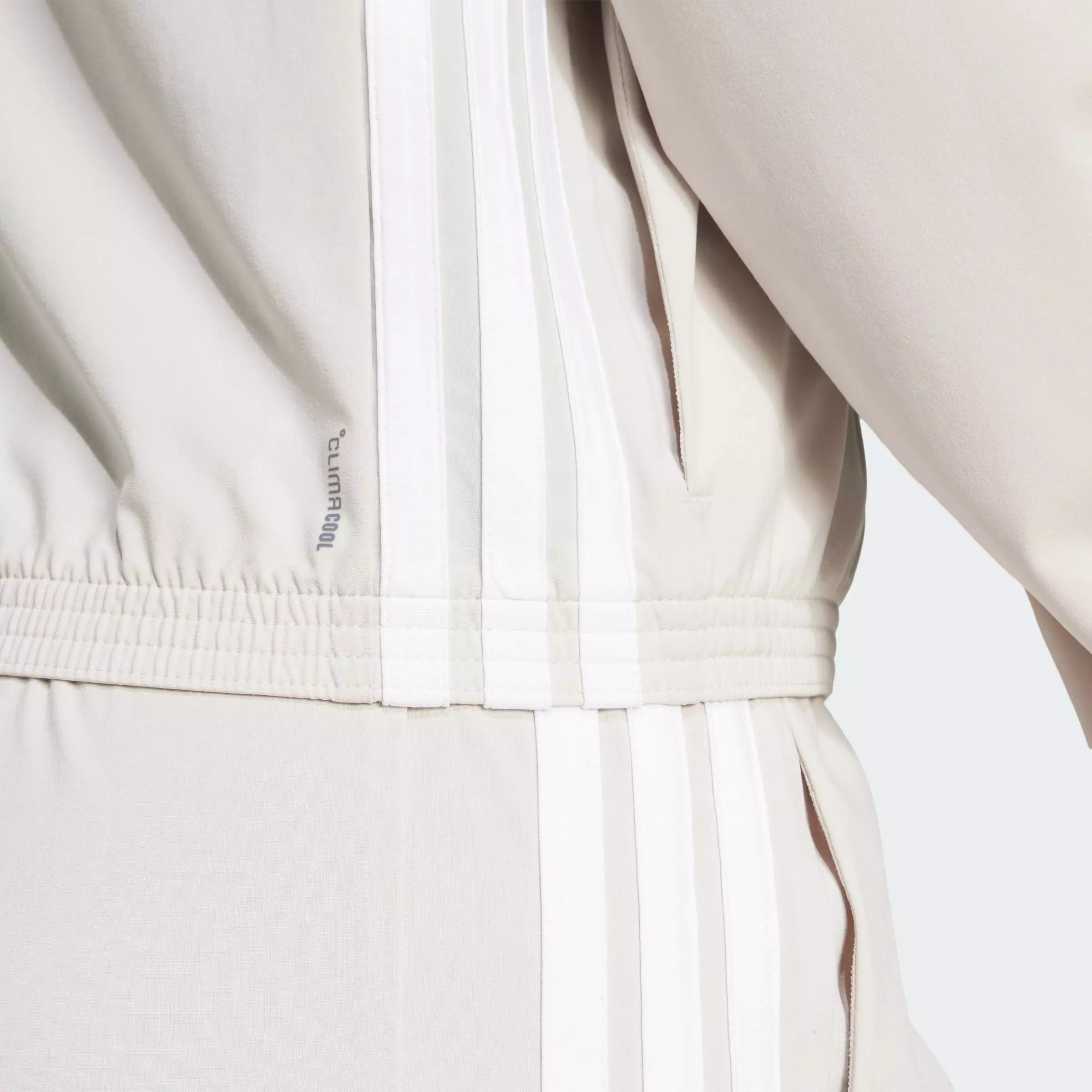 Gym & Training Train Essentials 3-Stripes Woven Warm-Up Jacket Women Beige JE6173