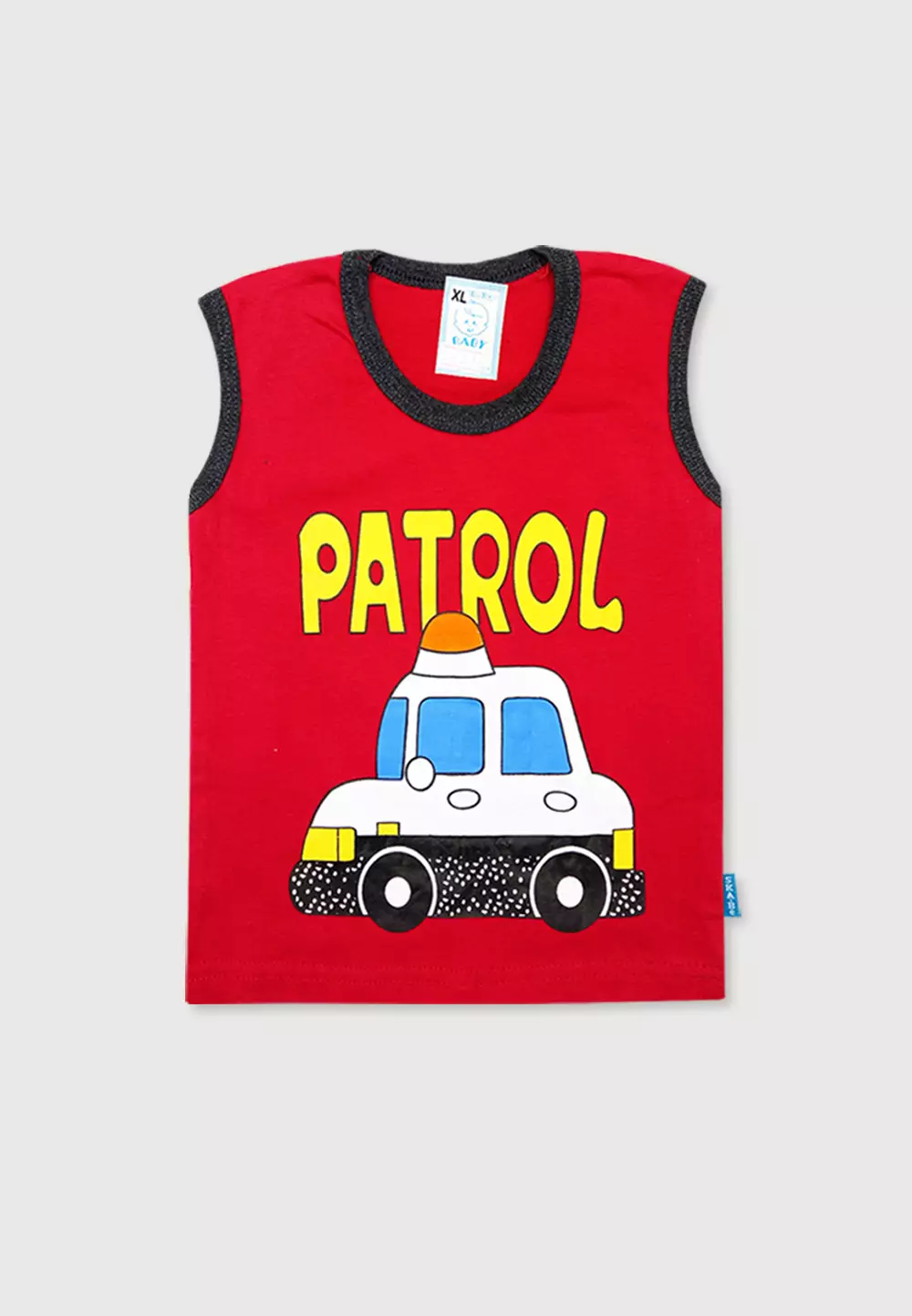Wakakids Baju Singlet Bayi Anak Laki Laki Usia 12 Bulan Hingga 18 Bulan Setelan Celana Kaos Motif Police Car 3431 Merah