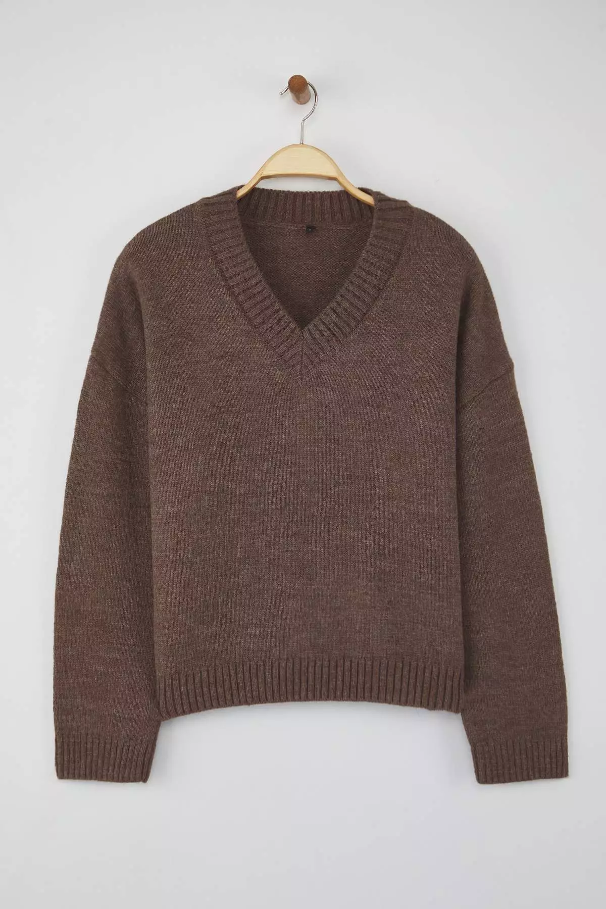 Wardrobe Essentials Mink Basic Loose Fit Soft Texture Knit Sweater | Twoaw26Kz00091