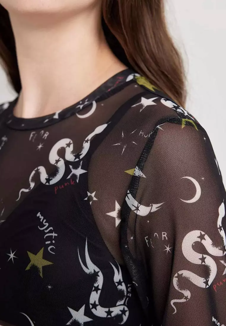 Round Neck Long Sleeves Top