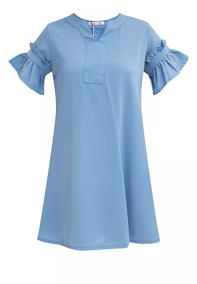 ASTHER Tiered Sleeve Shift Dress