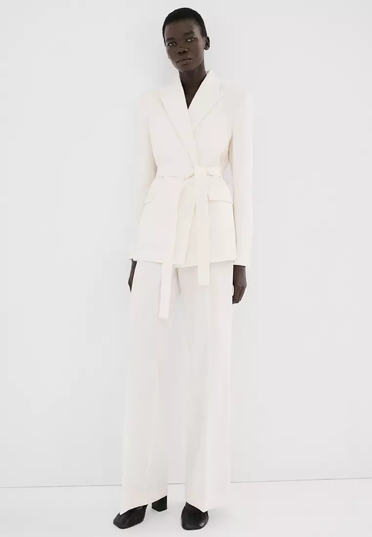 Suit Jacket With Waist Tie