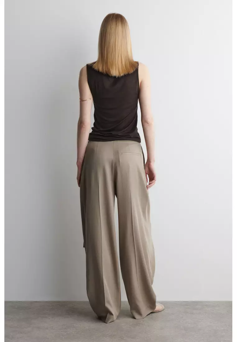 FLUID WRAP-FRONT TROUSERS