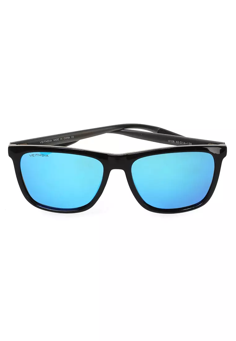 Mackenzie Eyeglass Kacamata Retro UV Protection Polarized Sunglasses Material Aluminum-magnesium Alloy + TR90 ORIGINAL - Blue