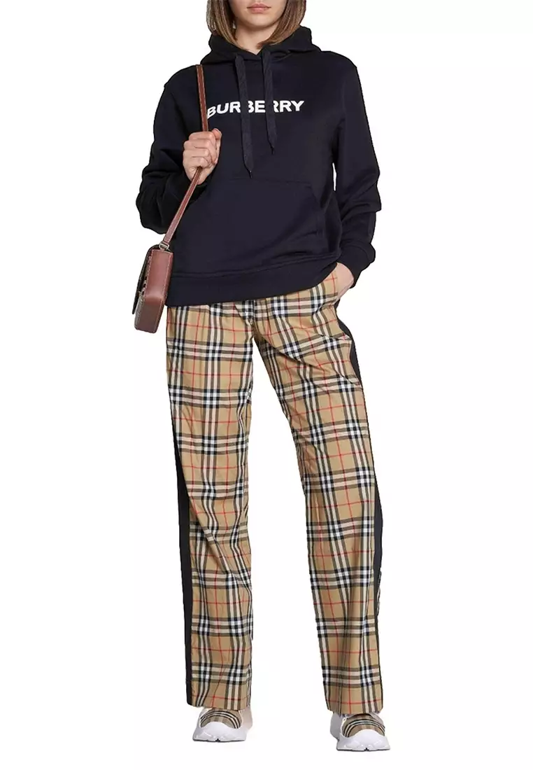 Logo Print Cotton 兜帽衛衣(黑色)