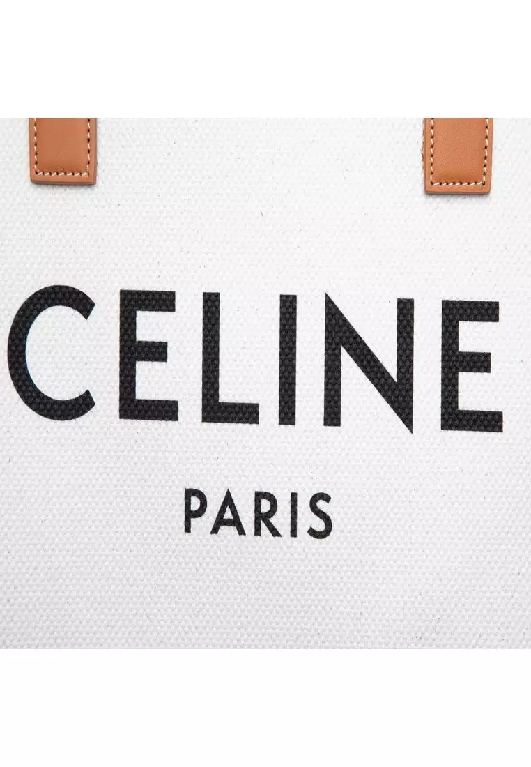Pre-Loved Celine Small Canvas Logo Print Horizontal Cabas Tote