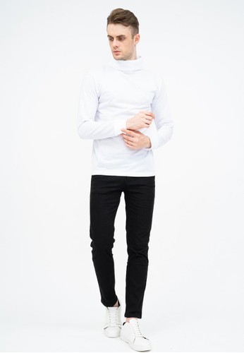 Jual House Of Cuff Turtle Neck Pria Lengan Panjang Putih Kaos Kerah Tinggi Slim Fit Houseofcuff Original Zalora Indonesia