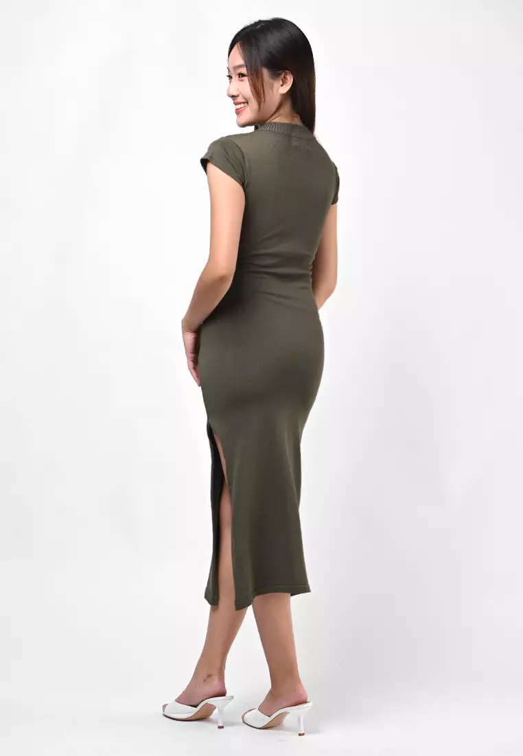 针织包臀连衣裙