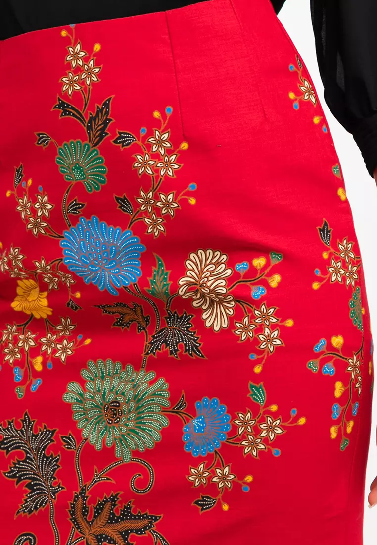 Skirt Pencil High Waist+Tricot Waffel