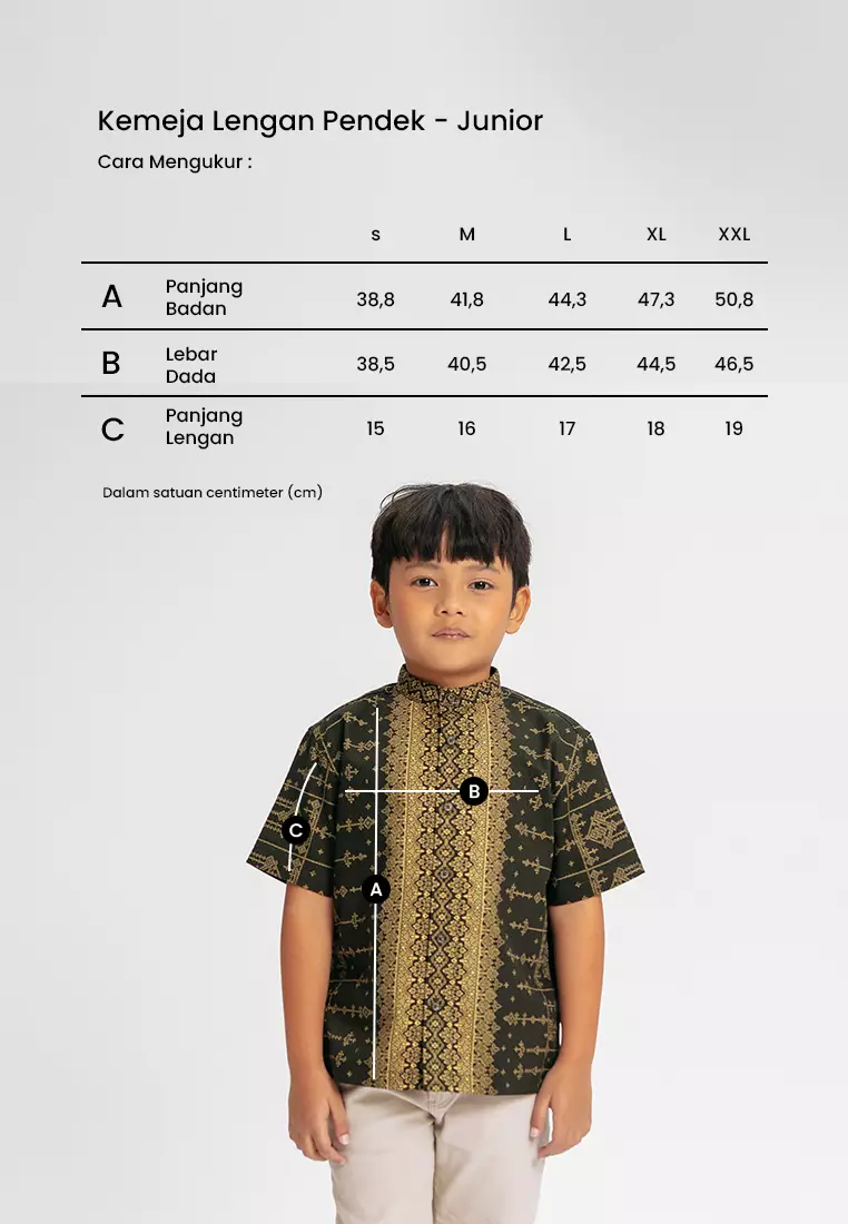 MANZONE - Atheer SS Junior - Kemeja Koko Shanghai Anak Lengan Pendek - Green Dark - Manzone & Minimal Warna Green_Dark