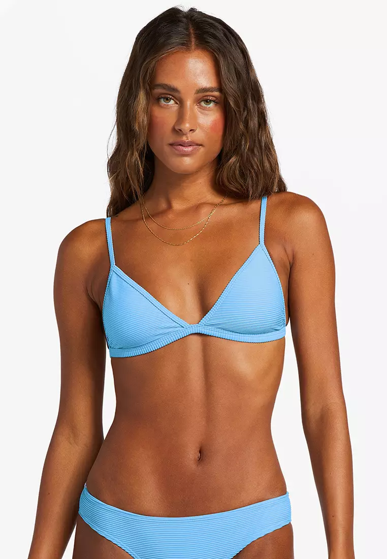 FULL TILT One Shoulder Bralette Sky Blue Bikini Top