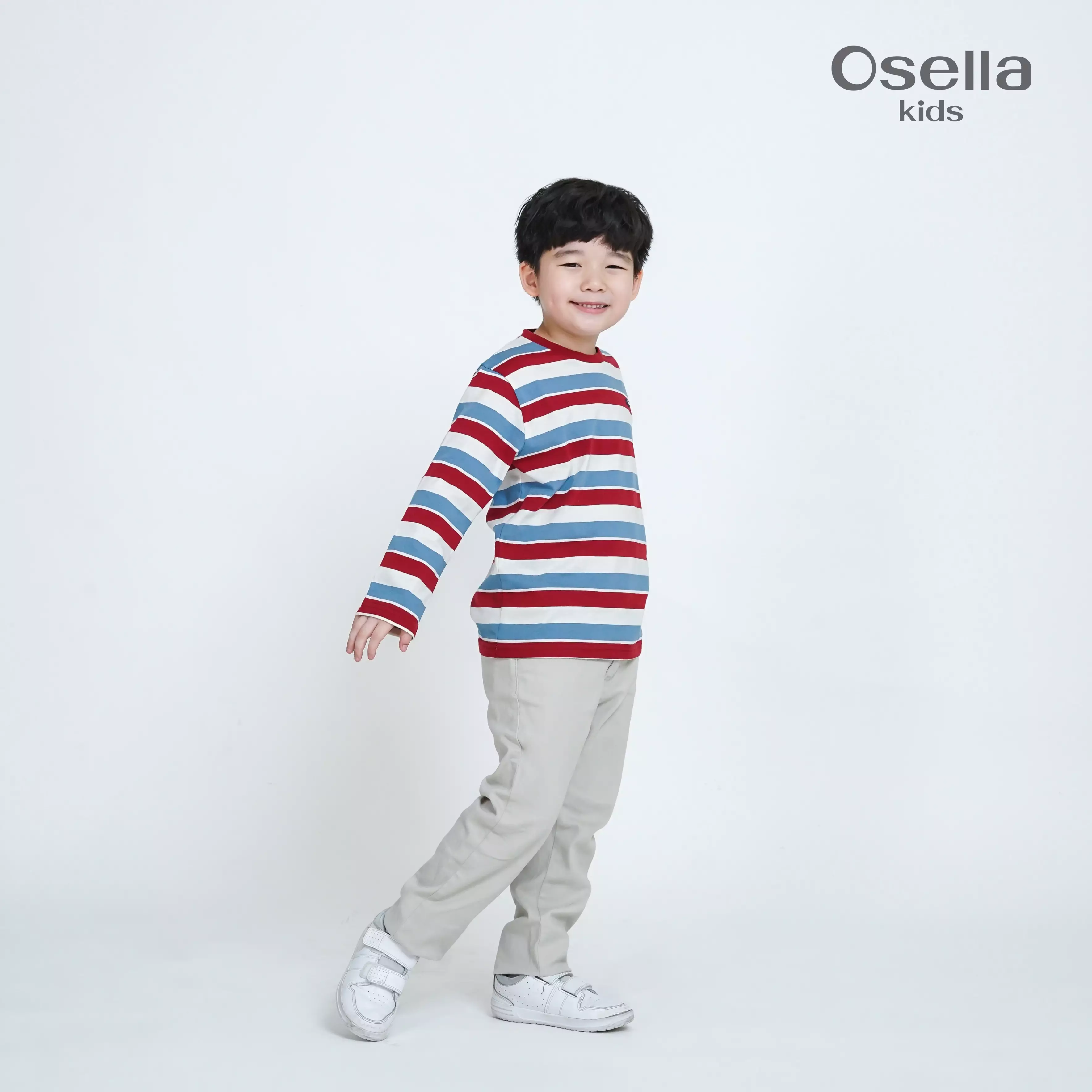 Osella Sammy- Stripe Pattern Long Sleeve T-Shirt 22775007- | Kaos Lengan Panjang Anak Laki Laki