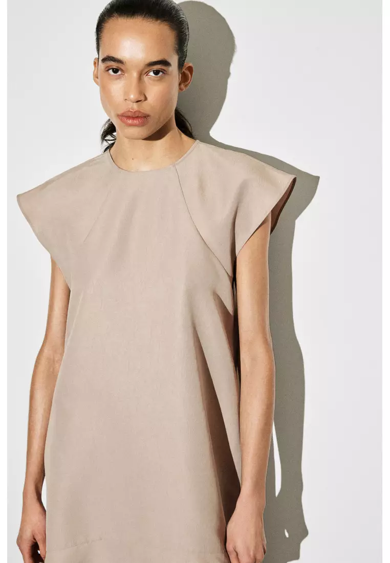 FLARED CAP-SLEEVE MINI DRESS