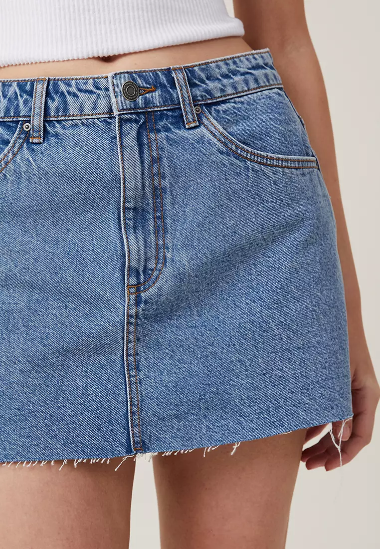 Blue denim shop skirt cotton on