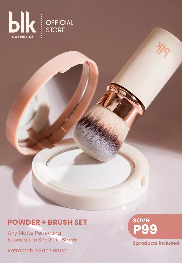 Discount on Blk Cosmetics  shoes - SKU: Blk Cosmetics Airy Matte Perfecting Powder Foundation Spf 20 + Brush Sheer