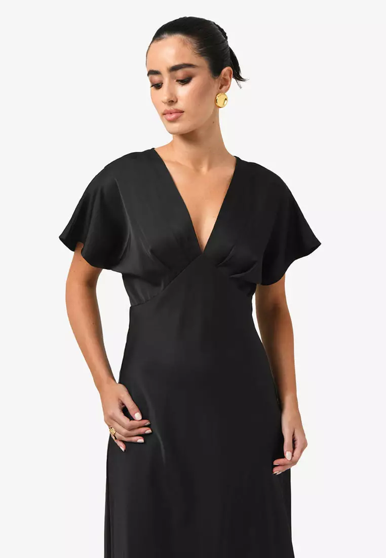 Catalina V-Neck Satin Dress