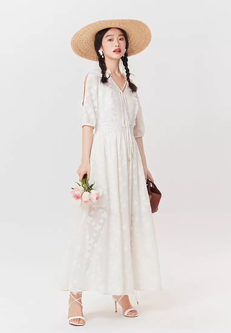 Embroidered Lace Maxi Dress