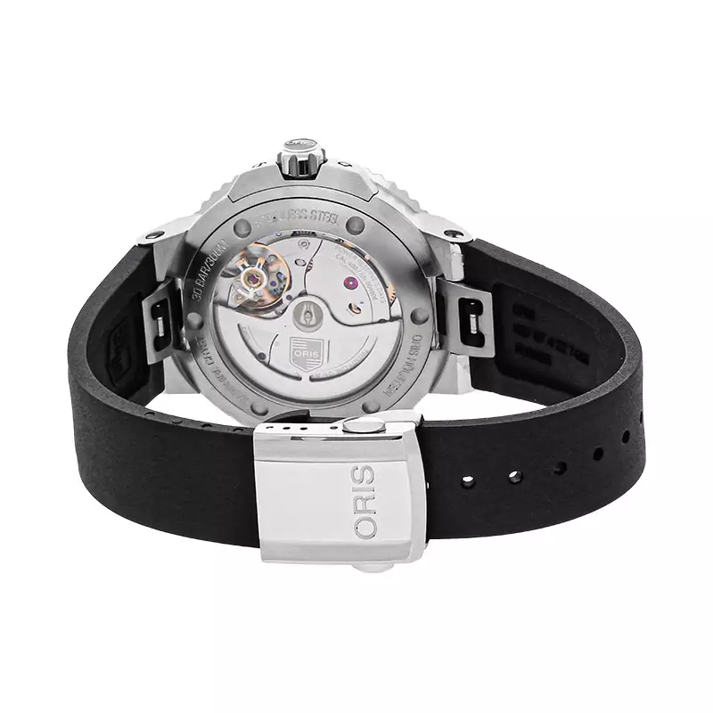 Jam Tangan Pria Oris Aquis 01-400-7769-4154-07-4-22-74FC Date Automatic Black Dial Black Rubber Strap